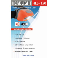 Jenzi Kopflampe LED HLS 150 aufladbar USB