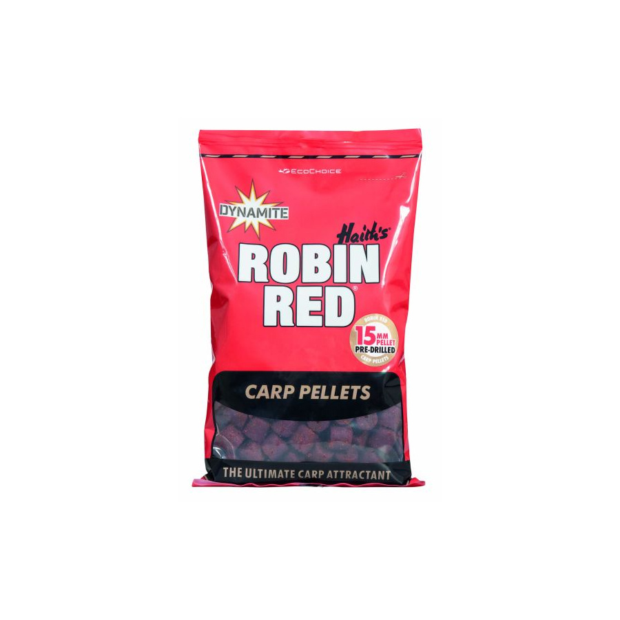 Dynamite Baits Pellets Pre-Drilled Robin Red 900g 15mm