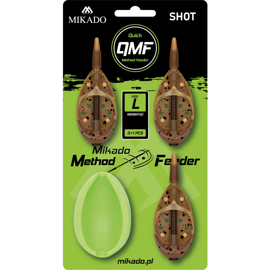 Mikado Futterkorb Method Feeder Shot Q.M.F. System L Set + Feeder Form