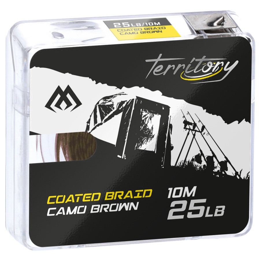 Mikado Vorfachschnur Coated Braid geflochten Camo Braun 10m 35lbs