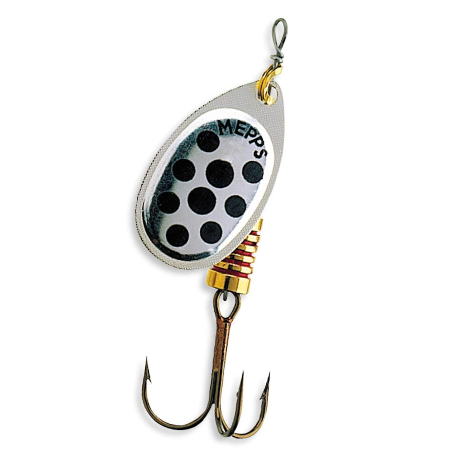 Mepps Spinner Agila Silber schwarze Punkte