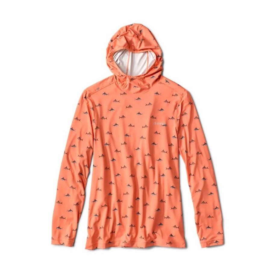 Orvis Hoodie Sun Defense L/S  Print Orange Gr. XL
