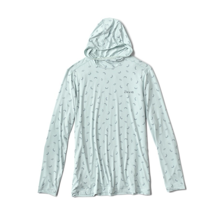 Orvis Hoodie Sun Defense L/S  Print Light Blue Gr. XXL