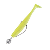 Swimy Gummifisch Cheburashka Pompei Shad Rigged gelb-glitter