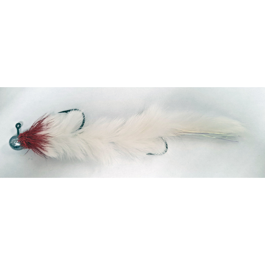 Check4Fishing Huchen Jig Streamer 18cm 15g weiss-red/head