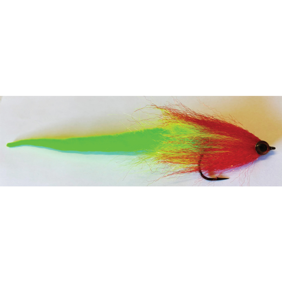 Check4Fishing Hecht - Huchen Streamer 22cm chartreuse/rot
