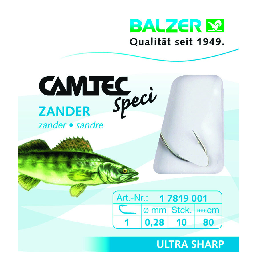 Balzer Camtec Speci Zander Zanderhaken Gr 2 80cm 178190002 TOP/NEU 