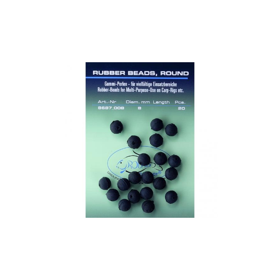 Gummi Perlen schwarz 6mm