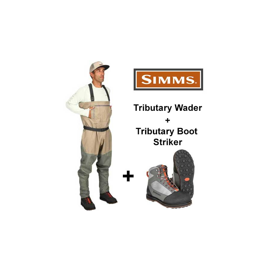 Simms Tributary Watset - Hose + Schuh Striker M US 12 - Euro 45