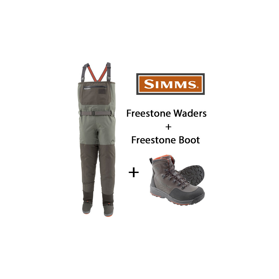 Simms Freestone Watset - Hose + Schuh Vibram Gr.XL US 12 - Euro 45