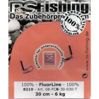 RS Fishing FluorLine 30cm Wirbel-Karabiner